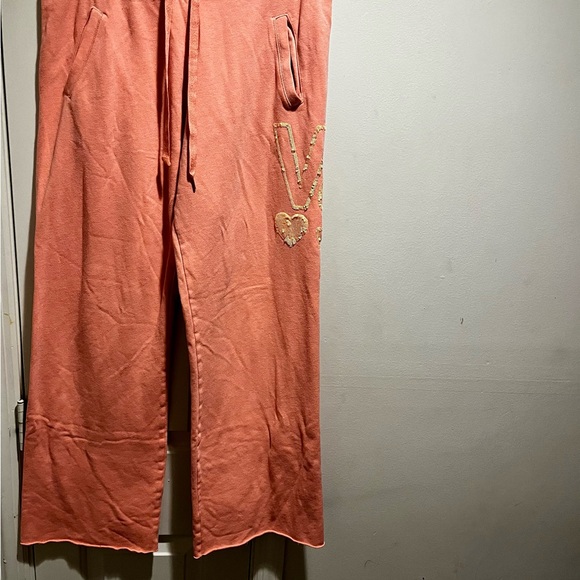 Victoria’s Secret orange boyfriend sweatpants with sequins - Picture 7 of 10
